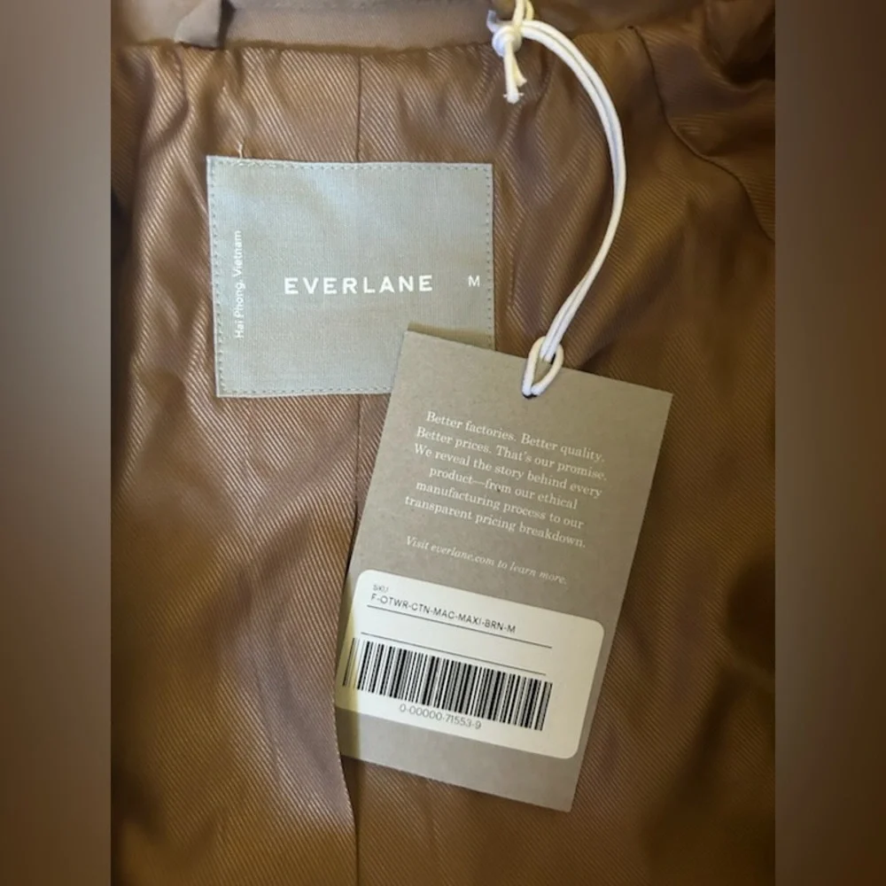 Everlane The Long Mac Trench Coat NWT Toasted Coconut - Picture 9 of 9